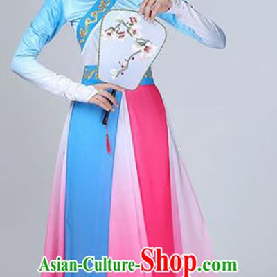 Chinese Traditional Stage Performance Costume Classical Dance Blue Dress for Women