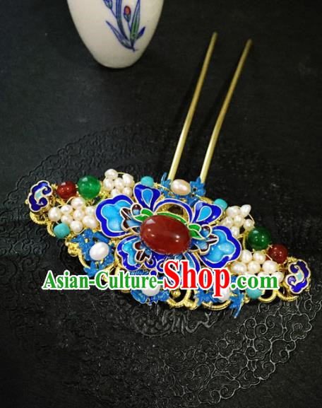 Chinese Ancient Handmade Blueing Agate Hairpins Traditional Classical Hair Accessories for Women Chinese Ancient Handmade Blueing Agate Hairpins Traditional Classical Hair Accessories for Women