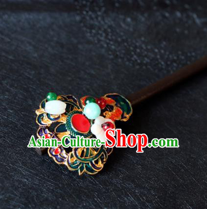 Chinese Ancient Handmade Cloisonne Butterfly Hairpins Traditional Classical Hair Accessories for Women Chinese Ancient Handmade Cloisonne Butterfly Hairpins Traditional Classical Hair Accessories for Women