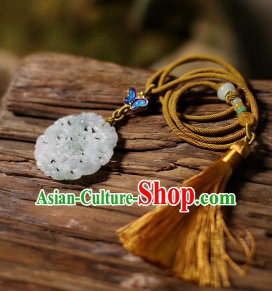 Chinese Traditional Handmade Jade Pendant Classical Pressure Front Accessories for Women Chinese Traditional Handmade Jade Pendant Classical Pressure Front Accessories for Women