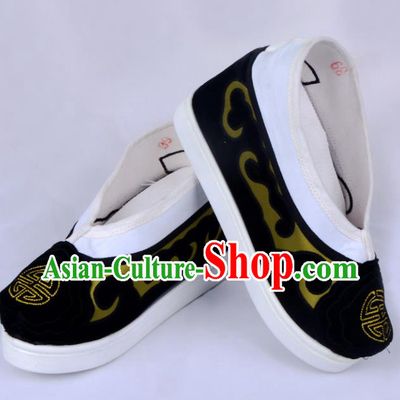 Professional Chinese Beijing Opera Shoes Ancient Landlord Shiva Green Shoes for Women