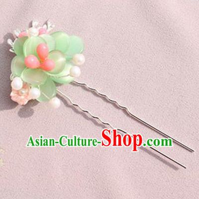 Chinese Traditional Handmade Green Hairpins Classical Hair Accessories for Women