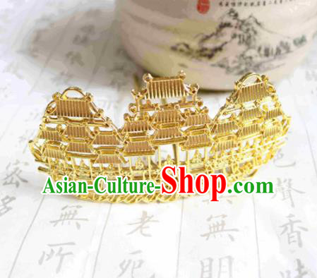 Chinese Traditional Handmade Golden Palace Hairpins Classical Hair Accessories for Women Chinese Traditional Handmade Golden Palace Hairpins Classical Hair Accessories for Women