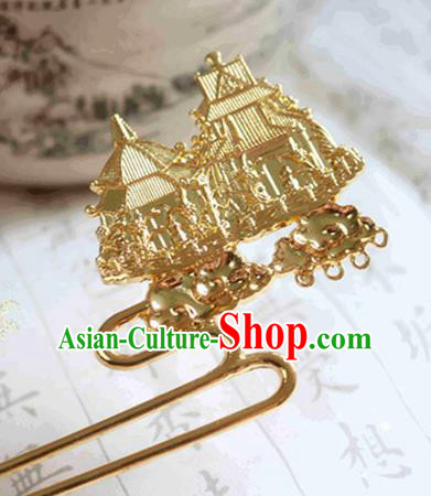 Chinese Ancient Traditional Handmade Golden Hairpins Classical Hair Accessories for Women Chinese Ancient Traditional Handmade Golden Hairpins Classical Hair Accessories for Women