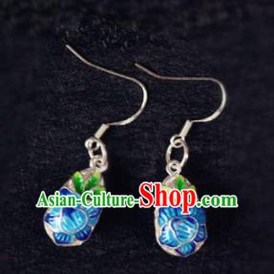 Chinese Ancient Traditional Handmade Cloisonne Earrings Classical Ear Accessories for Women