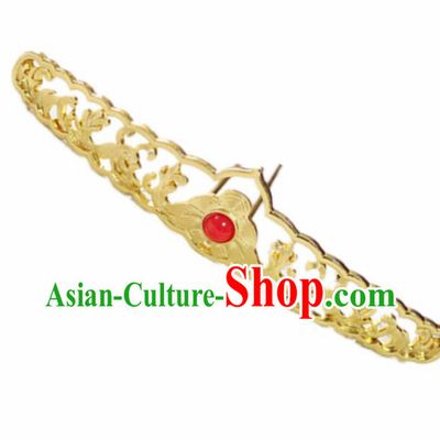 Chinese Ancient Traditional Handmade Golden Hair Crown Hairpins Classical Hair Accessories for Women