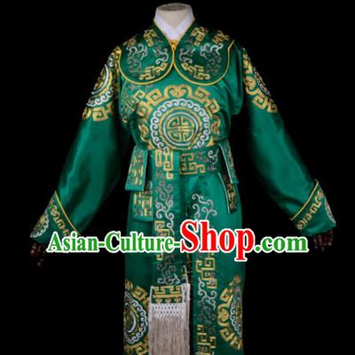 Professional Chinese Beijing Opera Takefu Costume Ancient Swordsmen Green Clothing for Adults