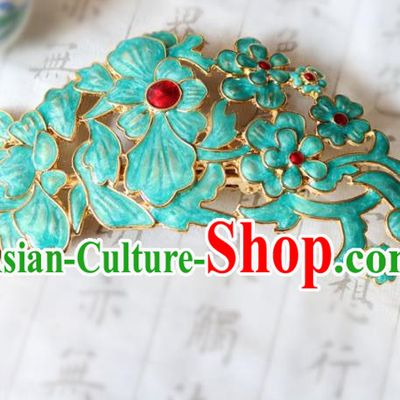 Chinese Ancient Traditional Handmade Palace Green Hair Comb Classical Hair Accessories for Women