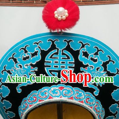 Chinese Beijing Opera Takefu Hair Accessories Ancient Soldiers Helmet Hat for Men