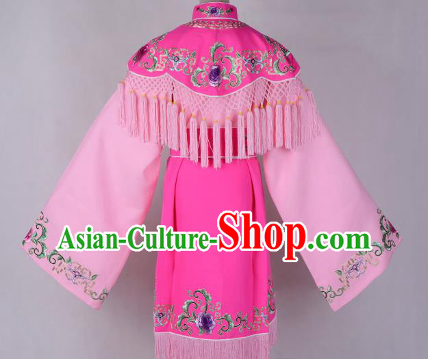Professional Chinese Traditional Beijing Opera Costume Peri Pink Embroidered Dress for Adults