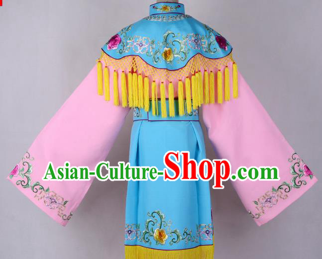 Professional Chinese Traditional Beijing Opera Costume Peri Blue Embroidered Dress for Adults Professional Chinese Traditional Beijing Opera Costume Peri Blue Embroidered Dress for Adults