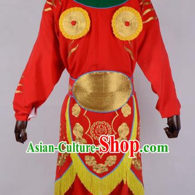 Professional Chinese Beijing Opera Takefu Costume Ancient Soldier Red Clothing for Adults