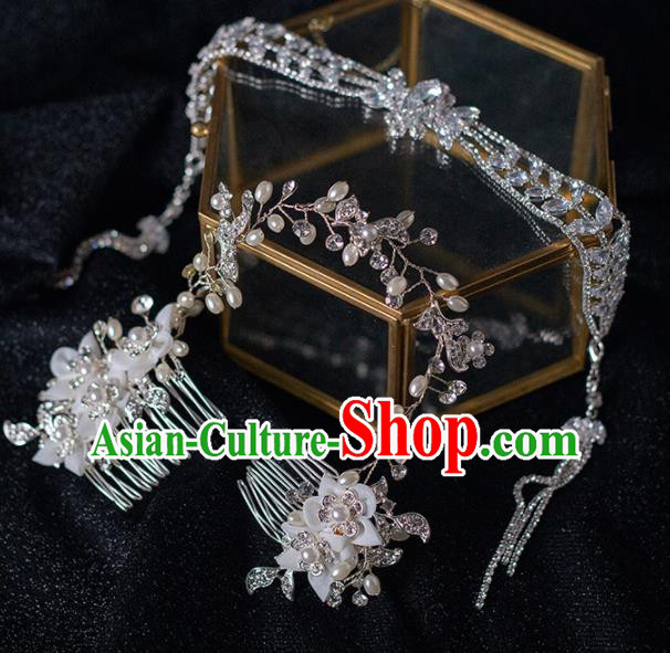 Top Grade Handmade Wedding Hair Clasp Bride Zircon Hair Accessories for Women Top Grade Handmade Wedding Hair Clasp Bride Zircon Hair Accessories for Women
