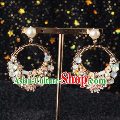 Top Grade Handmade Wedding Earrings Bride Zircon Ear Accessories for Women