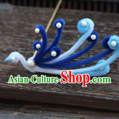 Top Grade Chinese Ancient Palace Queen Velvet Phoenix Hairpins Traditional Hair Accessories Headdress for Women