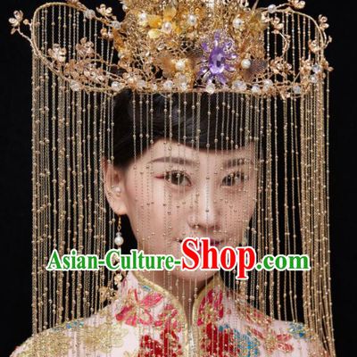 Top Grade Chinese Ancient Queen Phoenix Coronet Hairpins Traditional Hair Accessories Headdress for Women