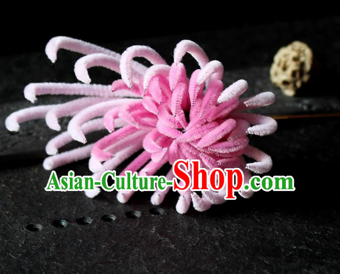 Chinese Ancient Palace Pink Chrysanthemum Hairpins Traditional Wedding Hair Accessories for Women Chinese Ancient Palace Pink Chrysanthemum Hairpins Traditional Wedding Hair Accessories for Women