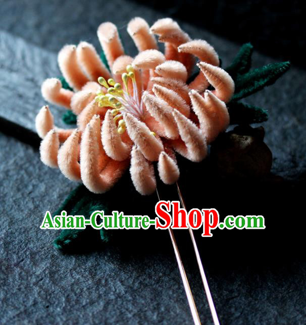 Chinese Ancient Palace Orange Chrysanthemum Hairpins Traditional Wedding Hair Accessories for Women Chinese Ancient Palace Orange Chrysanthemum Hairpins Traditional Wedding Hair Accessories for Women