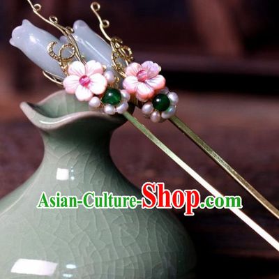 Chinese Ancient Palace Mangnolia Hairpins Traditional Hair Accessories Headdress for Women