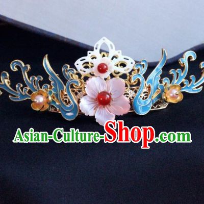 Chinese Ancient Palace Shell Flowers Hairpins Traditional Hair Accessories Headdress for Women