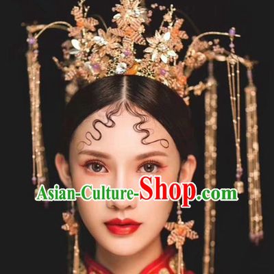 Chinese Ancient Palace Crown Phoenix Coronet Hairpins Traditional Hair Accessories Headdress for Women