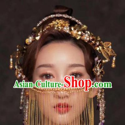 Chinese Ancient Queen Golden Peony Hair Clasp Hairpins Traditional Palace Hair Accessories Headdress for Women