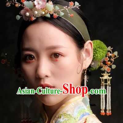Chinese Ancient Bride Hair Clasp Hairpins Traditional Hair Accessories Headdress for Women