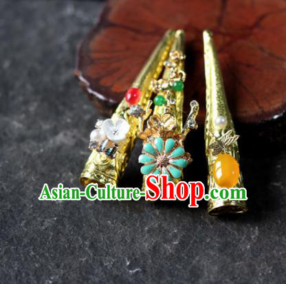 Chinese Handmade Golden Nail Wrap Traditional Ancient Palace Lady Fingerstalls for Women Chinese Handmade Golden Nail Wrap Traditional Ancient Palace Lady Fingerstalls for Women