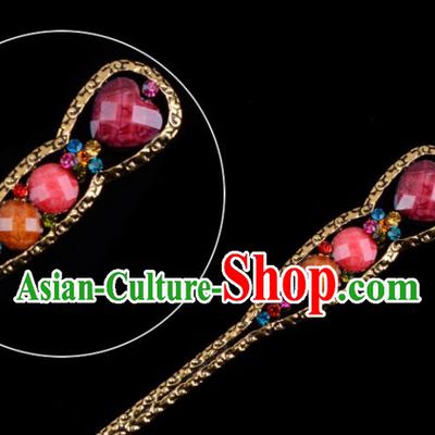 Chinese Beijing Opera Diva Hair Accessories Ancient Peri Purple Hairpins for Women