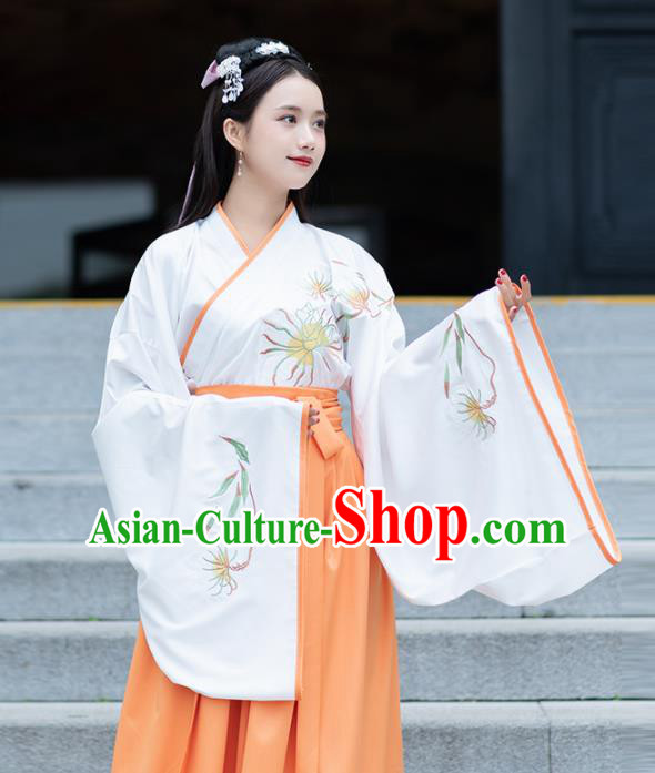 Traditional Ancient Chinese Jin Dynasty Princess Embroidered Replica Costume for Women Traditional Ancient Chinese Jin Dynasty Princess Embroidered Replica Costume for Women