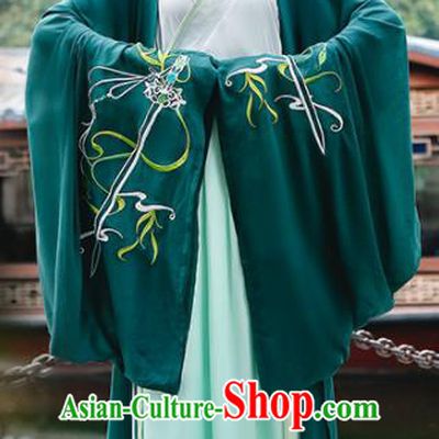 Chinese Ancient Traditional Hanfu Dress Jin Dynasty Swordswomen Embroidered Replica Costume for Women