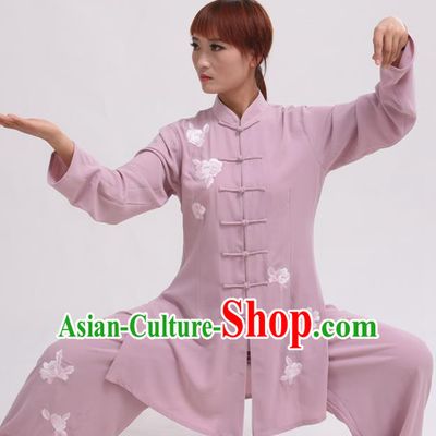 Chinese Traditional Tai Chi Pink Costume Martial Arts Tai Ji Competition Clothing for Women