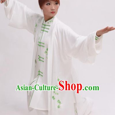 Chinese Traditional Tai Chi White Costume Martial Arts Tai Ji Competition Clothing for Women