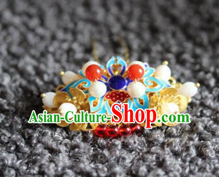 Handmade Chinese Ancient Blueing Hairpins Traditional Hair Accessories Headdress for Women Handmade Chinese Ancient Blueing Hairpins Traditional Hair Accessories Headdress for Women