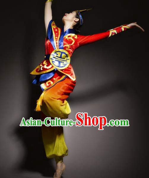 Chinese Traditional National Minority Dance Costume Ethnic Folk Dance Costume for Women