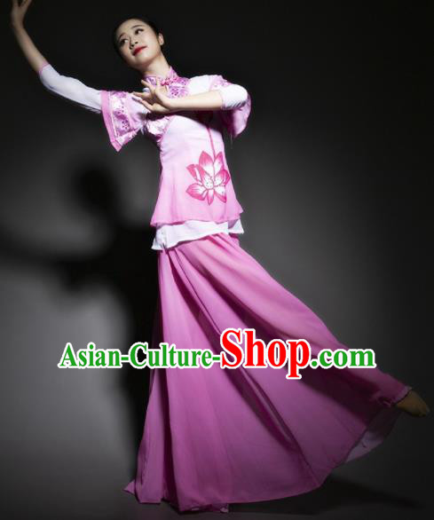 Chinese Traditional Classical Dance Costume Lotus Dance Pink Dress for Women Chinese Traditional Classical Dance Costume Lotus Dance Pink Dress for Women