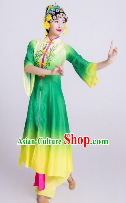 Chinese Traditional Classical Dance Costume Beijing Opera Dance Green Dress for Women