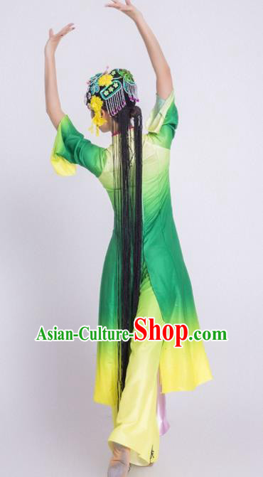 Chinese Traditional Classical Dance Costume Beijing Opera Dance Green Dress for Women