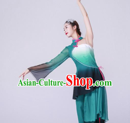 Chinese Traditional Classical Dance Costume Umbrella Dance Green Dress for Women Chinese Traditional Classical Dance Costume Umbrella Dance Green Dress for Women