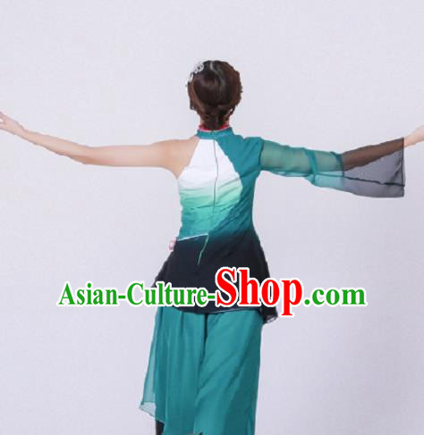 Chinese Traditional Classical Dance Costume Umbrella Dance Green Dress for Women Chinese Traditional Classical Dance Costume Umbrella Dance Green Dress for Women