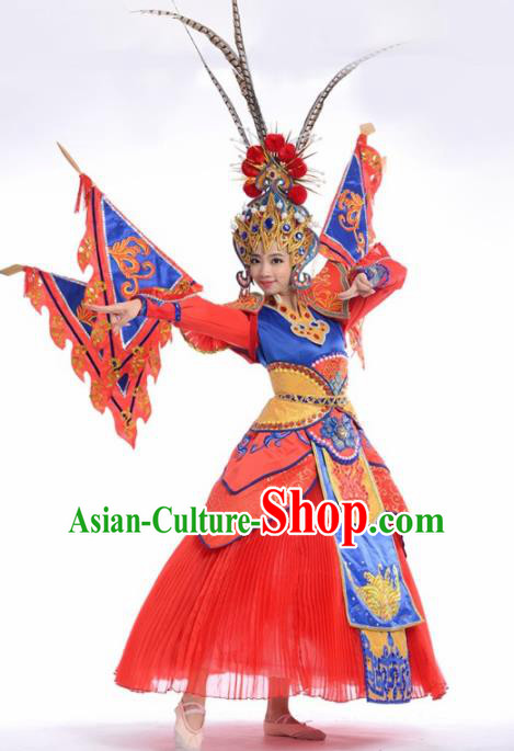 Chinese Traditional National Dance Clothing Classical Dance Beijing Opera Red Dress for Women Chinese Traditional National Dance Clothing Classical Dance Beijing Opera Red Dress for Women