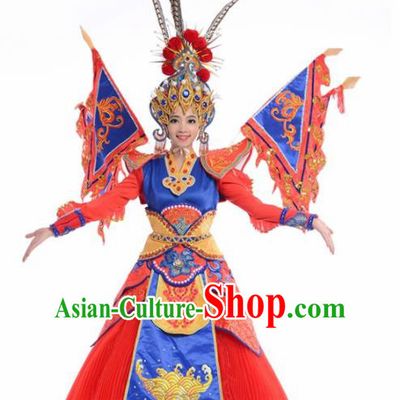 Chinese Traditional National Dance Clothing Classical Dance Beijing Opera Red Dress for Women