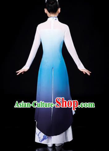 Chinese Traditional Classical Dance Costume Umbrella Dance Printing Dress for Women Chinese Traditional Classical Dance Costume Umbrella Dance Printing Dress for Women