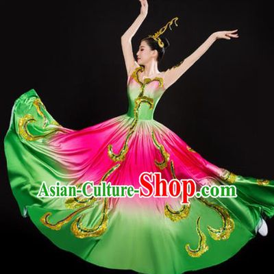 Chinese Traditional Spring Festival Gala Opening Dance Dress Peony Dance Stage Performance Costume for Women