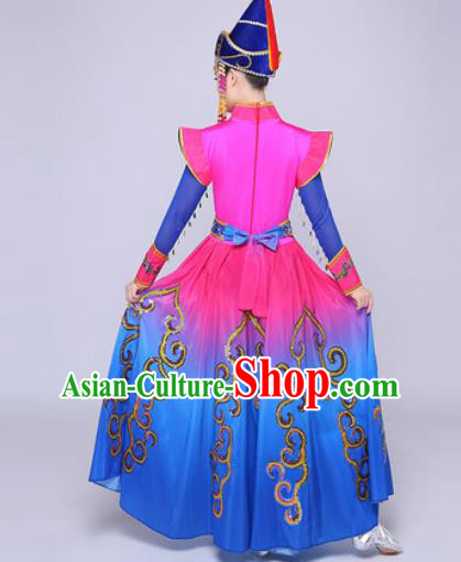 Traditional Chinese Mongol Nationality Folk Dance Dress Mongolian National Ethnic Costume for Women Traditional Chinese Mongol Nationality Folk Dance Dress Mongolian National Ethnic Costume for Women
