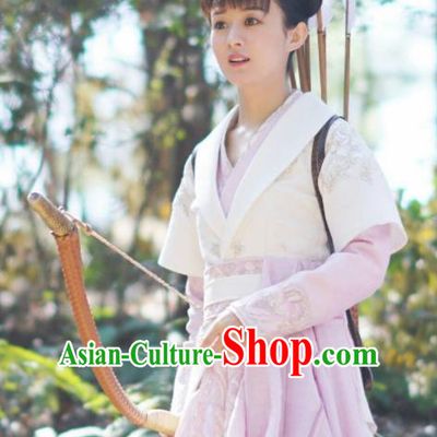 The Story Of MingLan Chinese Ancient Female Swordsman Embroidered Historical Costume for Women