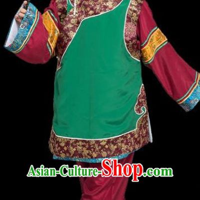 Chinese Traditional Peking Opera Old Women Green Clothing Classical Beijing Opera Matchmaker Costume for Adults