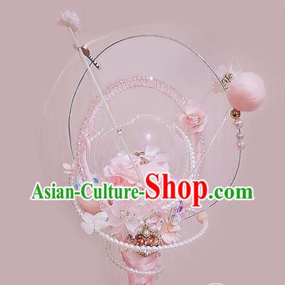 Chinese Traditional Wedding Bridal Bouquet Hand Pink Flowers Bunch for Women