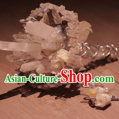 Chinese Traditional Wedding Bridal Bouquet Hand Crystal Flowers Bunch for Women
