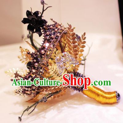 Chinese Traditional Wedding Bridal Bouquet Hand Royal Crown Bunch for Women